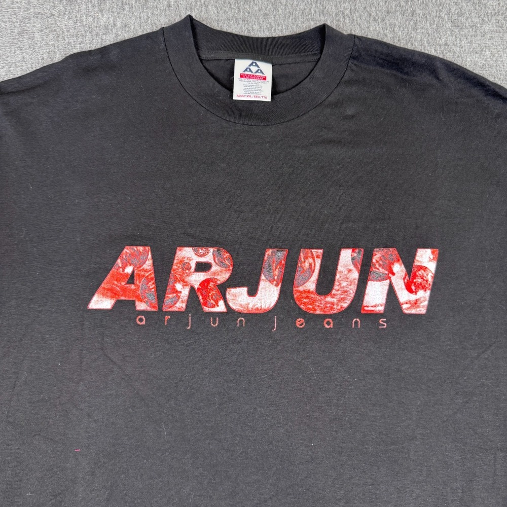 Vintage Arjun Jeans T-Shirt Mens XXL Black Long Sleeve Surf Rap Hip Hop Y2K